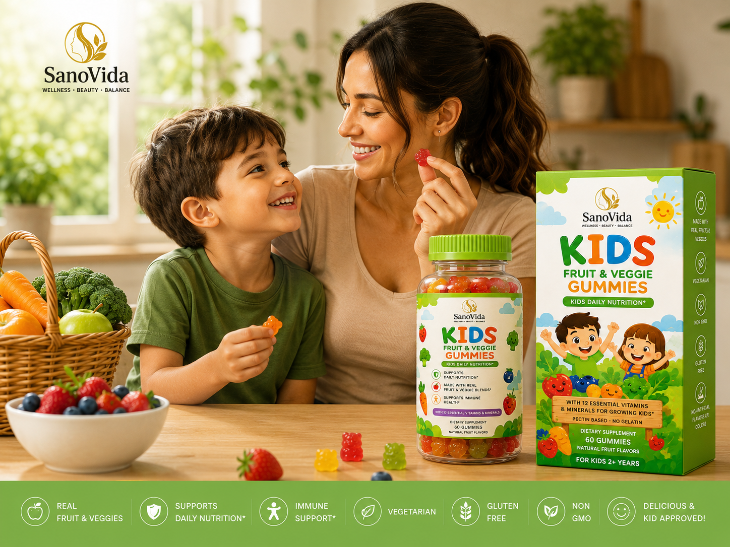 Gomitas de Frutas y Verduras para Ninos